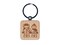Stick Figure Winter Kids Engraved Wood Square Keychain Tag Charm